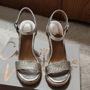Crown Vintage Metallic Woven Wedges